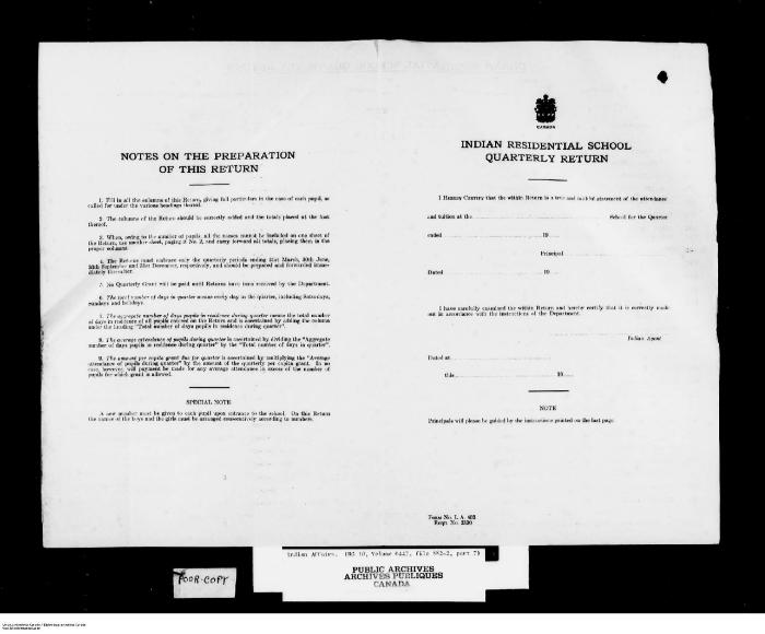 Quarterly Return, 31 December 1946