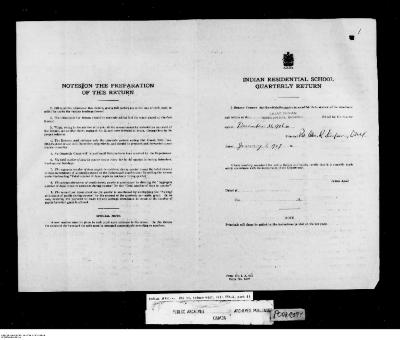 Quarterly Return, 31 December 1946