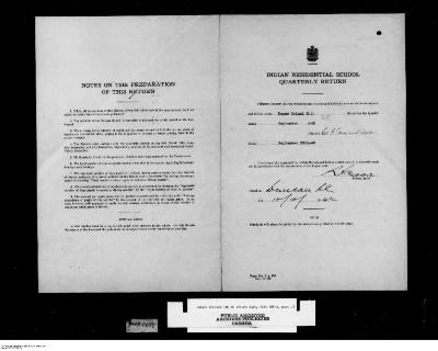 Quarterly Return, 30 September 1942