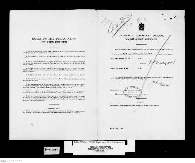 Quarterly Return, 30 September 1951