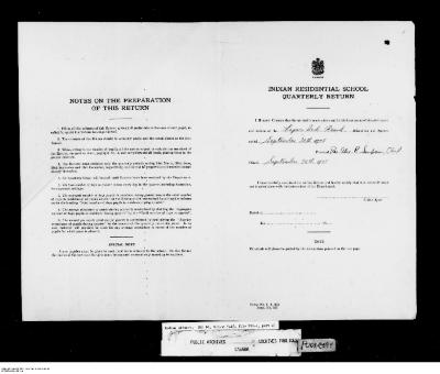 Quarterly Return, 30 September 1945