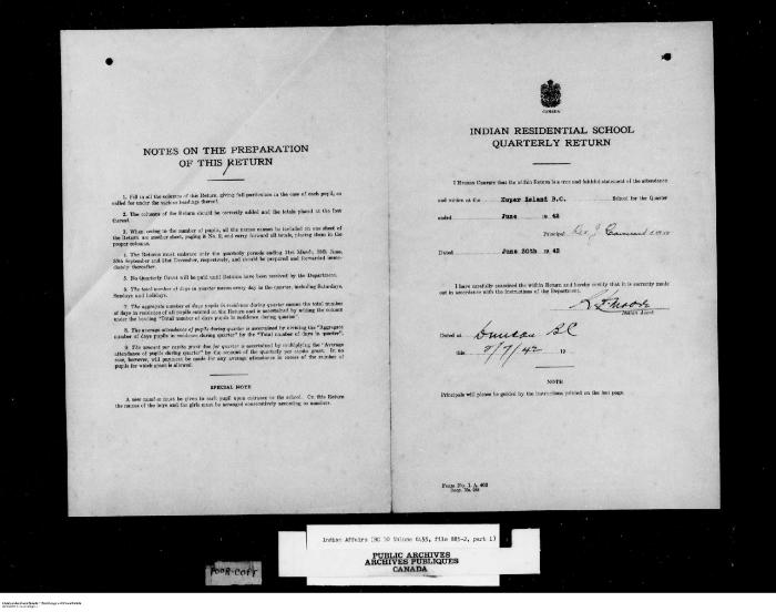 Quarterly Return, 30 June 1942