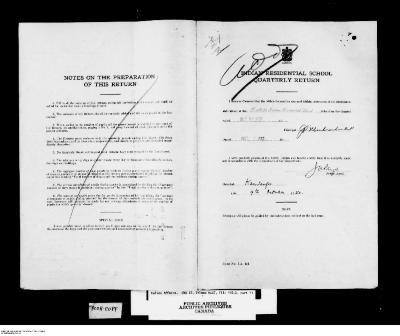 Quarterly Return, 30 September 1952