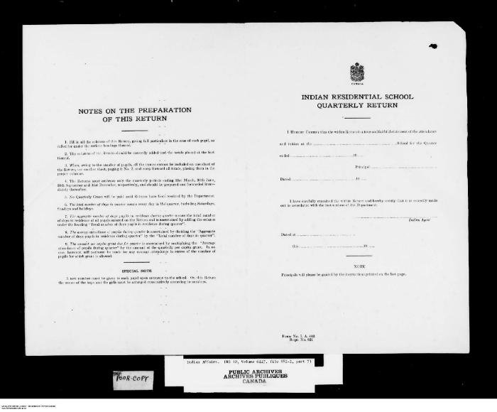 Quarterly Return, 30 September 1943