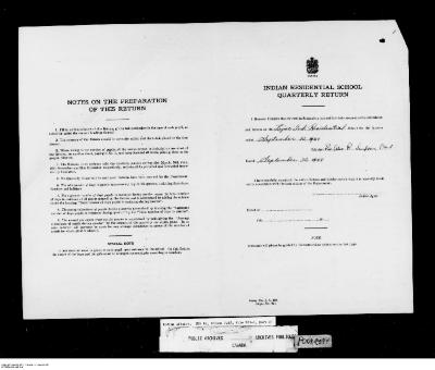 Quarterly Return, 30 September 1944