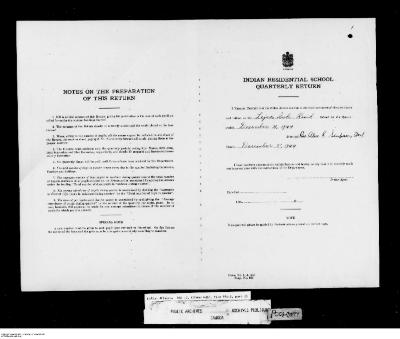 Quarterly Return, 31 December 1944