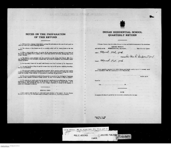 Quarterly Return, 31 March 1946