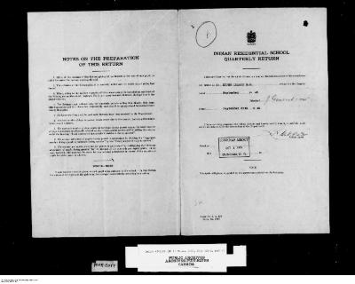 Quarterly Return, 30 September 1945