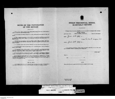 Quarterly Return, 30 June 1947