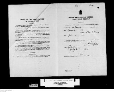 Quarterly Return, 30 June 1944