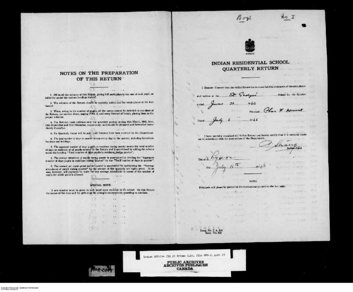 Quarterly Return, 30 June 1946