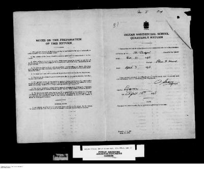 Quarterly Return, 31 March 1948