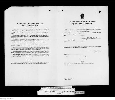 Quarterly Return, 30 June 1952