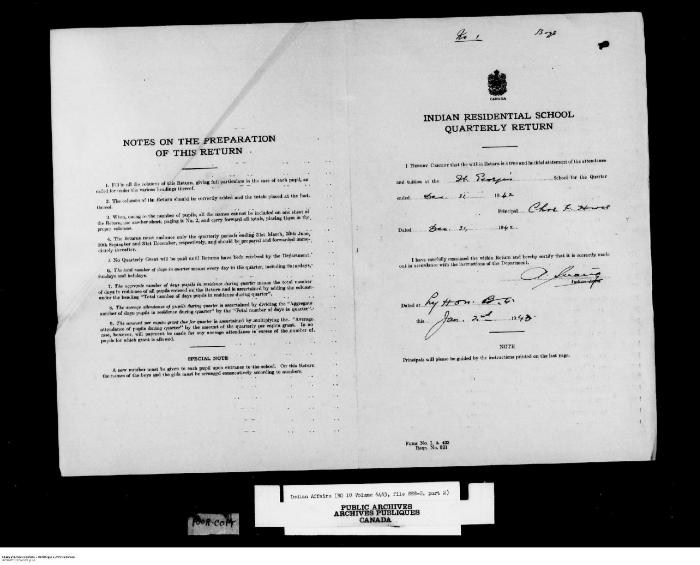 Quarterly Return, 31 December 1942