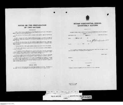 Quarterly Return, 30 September 1950