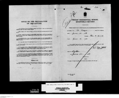 Quarterly Return, 30 June 1950