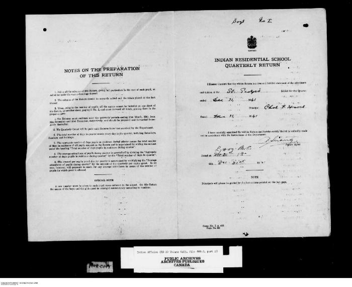 Quarterly Return, 31 December 1941