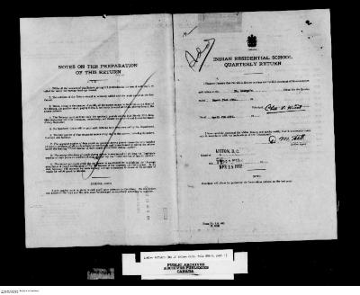 Quarterly Return, 31 March 1952