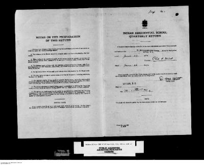 Quarterly Return, 30 June 1952