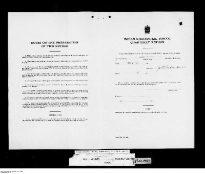 Quarterly Return, 30 September 1950