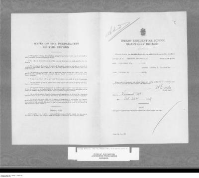 Quarterly Return, 30 September 1949