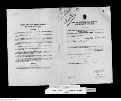 Quarterly Return, 31 December 1952