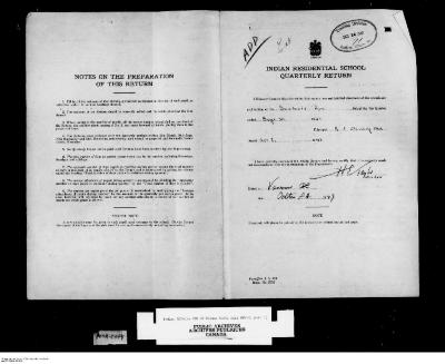 Quarterly Return, 30 September 1947