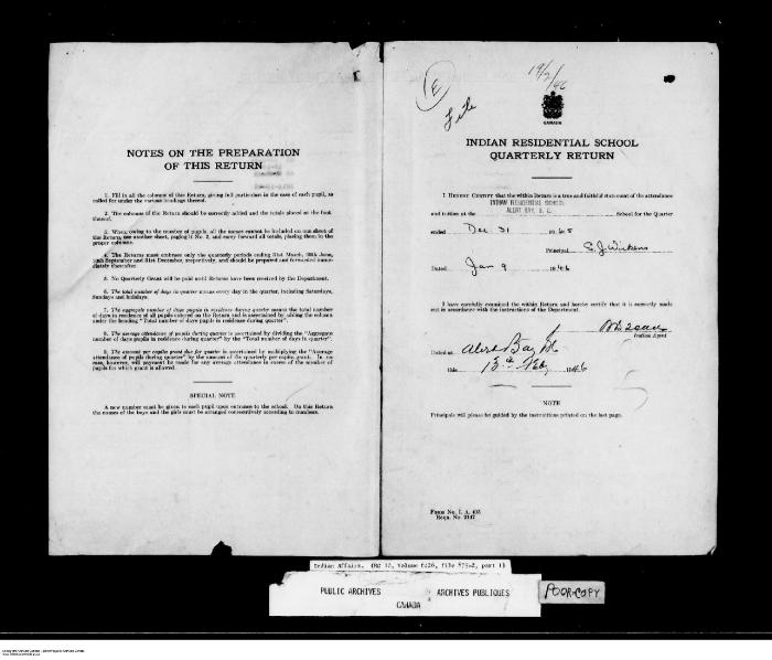 Quarterly Return, 31 December 1945