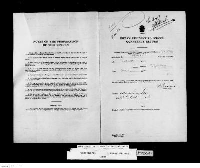 Quarterly Return, 30 September 1946