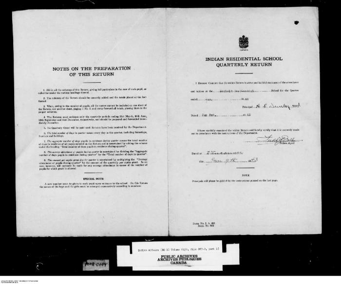 Quarterly Return, 31 December 1942