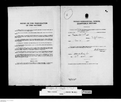 Quarterly Return, 30 September 1945