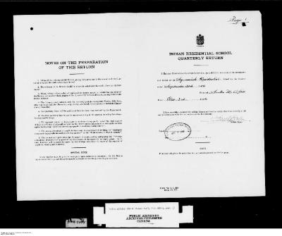 Quarterly Return, 30 September 1942