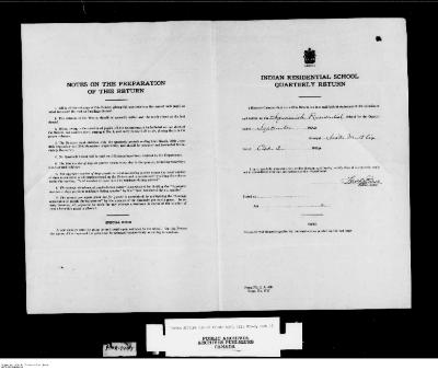 Quarterly Return, 30 September 1944