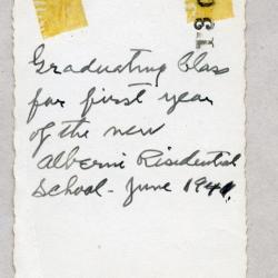 Graduating class for first year of the new Alberni Residential School