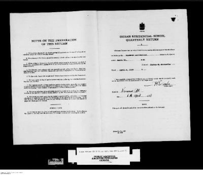 Quarterly Return, 31 March 1949