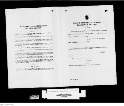 Quarterly Return, 31 March 1950