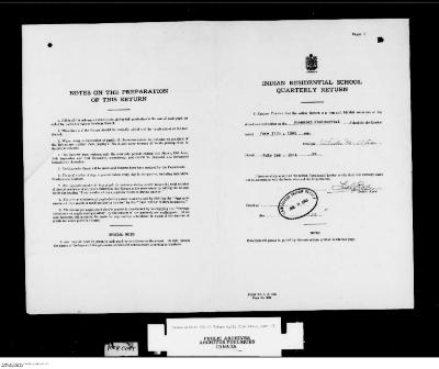 Quarterly Return, 30 June 1941