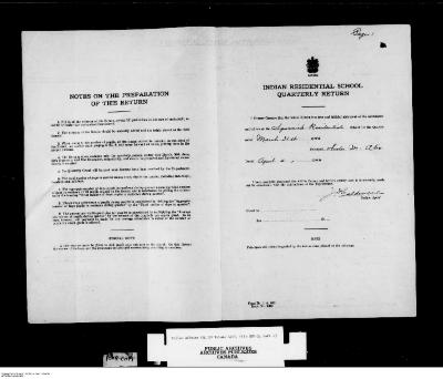 Quarterly Return, 31 March 1946