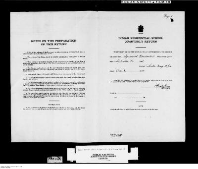 Quarterly Return, 30 September 1945