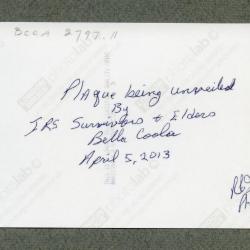 Plaque being unveiled