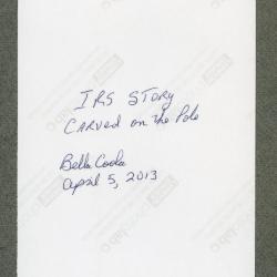 Totem with story of Indian Residential Schools