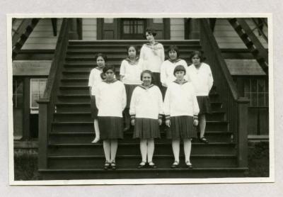 Miss Guild and C.G.I.T Group, Alberni Indian School