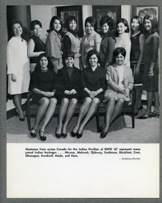Hostesses from across Canada for the Indian Pavilion at EXPO '67