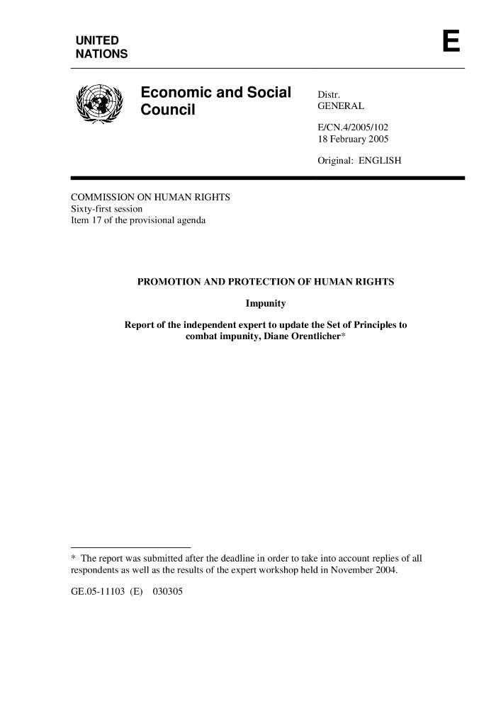 Promotion and Protection of Human Rights