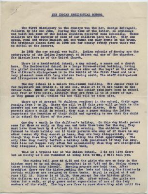 The Indian Residential School