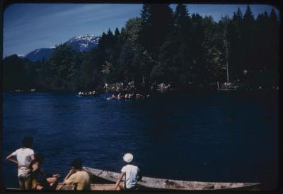 <em>Canoe race, Sports Day, Somass River, Port Alberni </em>(1948). Source: Museum of Anthropology at UBC. 