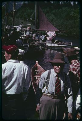 <em>Sports Day, Port Alberni, Somass River</em> (25 May 1948). Source: Museum of Anthropology at UBC
