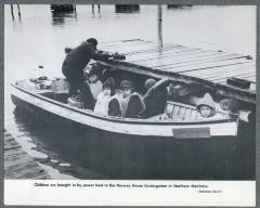 Children are brought in by power boat to the Norway House kindergarten in Northern Manitoba