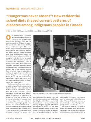 "Hunger was never absent": How residential school diets shaped current patterns of diabetes among Indigenous peoples in Canada