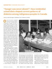 "Hunger was never absent": How residential school diets shaped current patterns of diabetes among Indigenous peoples in Canada